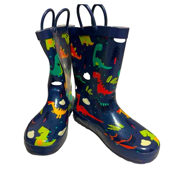 Rain Boot Blue Dino Lightweight Youth/ big kid 1 - Picture 1 of 3
